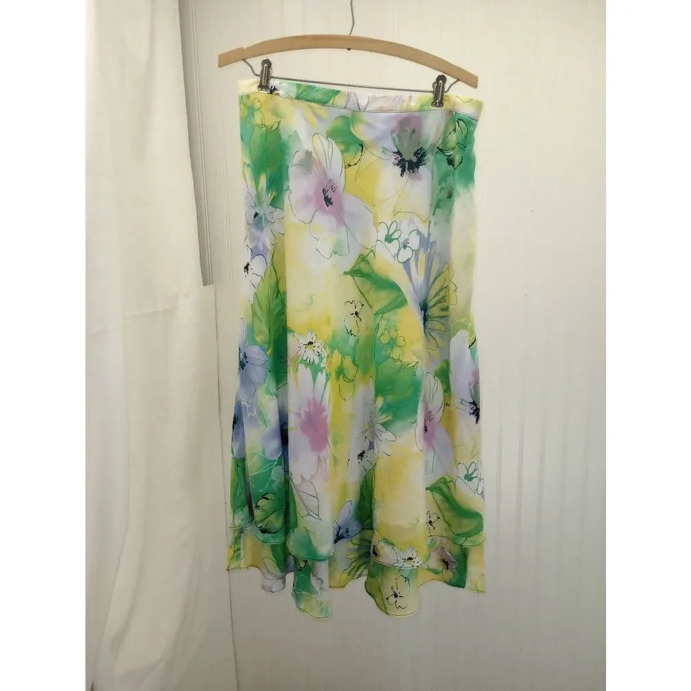 Napa Valley, 2 tier , floral midi skirt.size 14